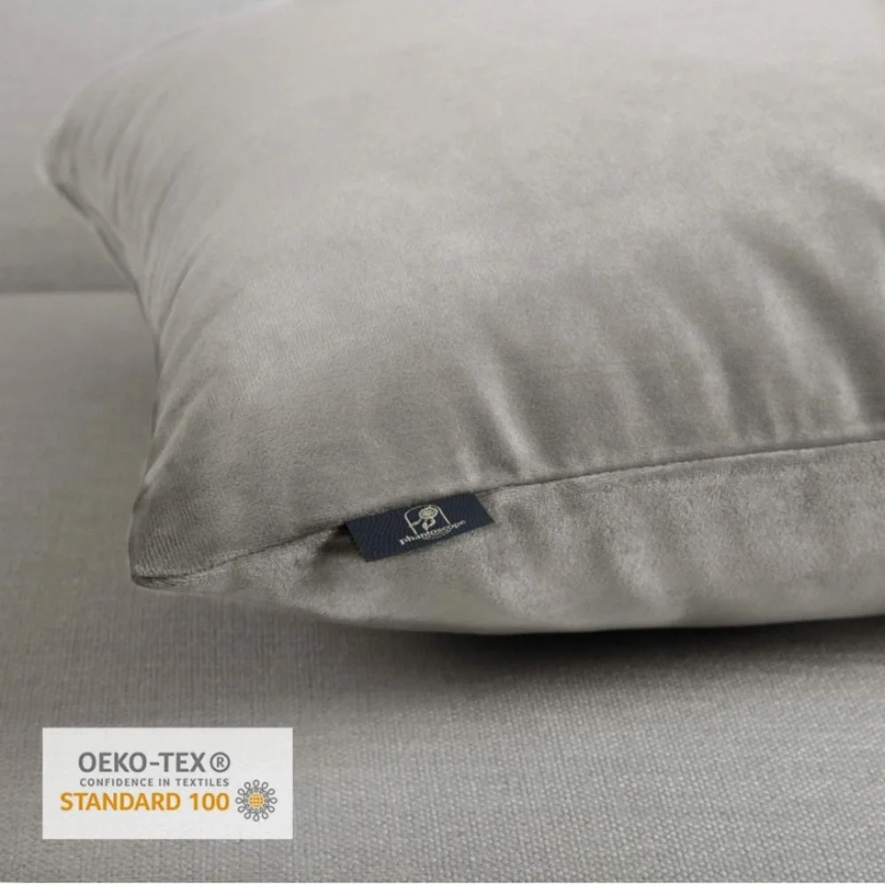 Luxury Home | Oversized Elegant Mist Grey Luxe Velvet Throw Pillow Covers